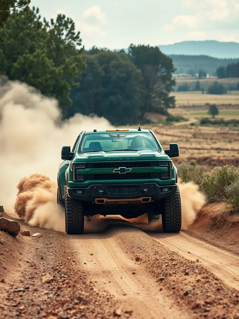 An action shot of lifted trucks navigating an off-road course at a truck meet, demonstrating their capabilities, ruggedness, and the thrill of off-road adventures, appealing to enthusiasts seeking adrenaline-pumping experiences.